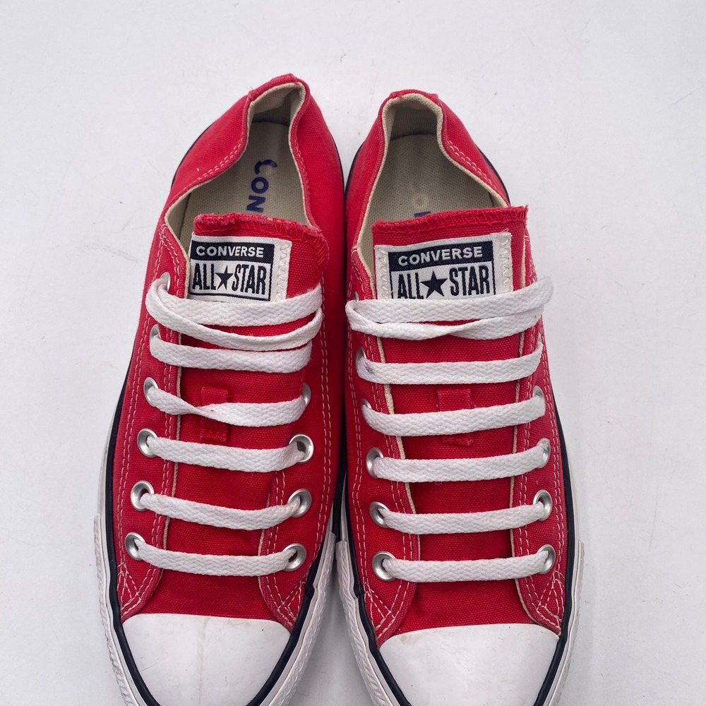 Converse Chuck Taylor All Star Low Top Sneakers Mens 6.5 Womens 8.5 Red Canvas - Picture 10 of 13